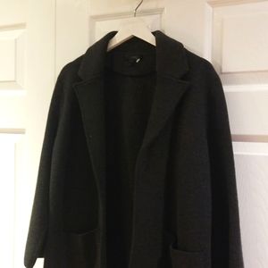 J CREW  open front  sweater blazer 100% merino wool 2 large packet relaxed fit